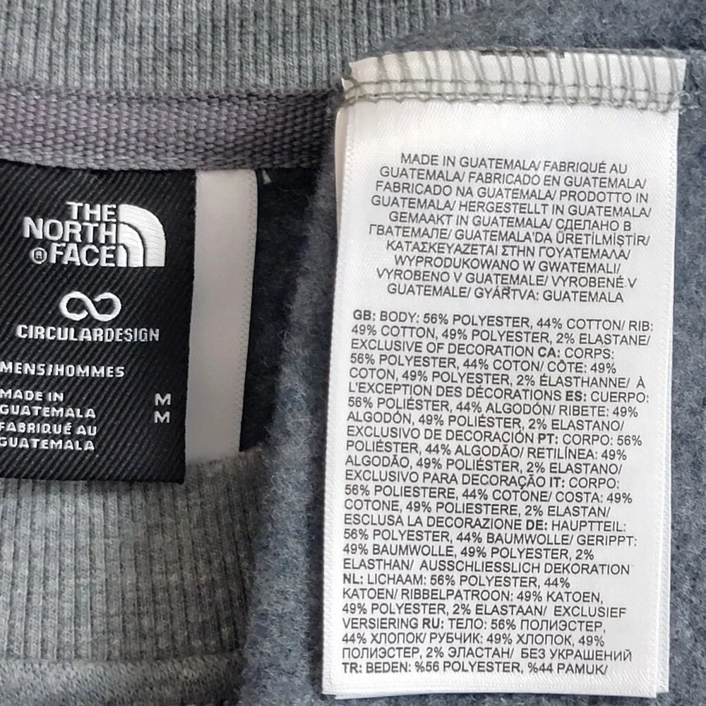The North Face Sweatshirt Mens M Gray Fleece Crewneck Circular Design Pullover